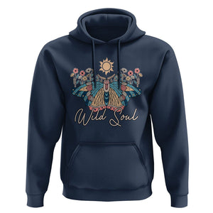 Spiritual Moth Hoodie Wild Soul Vintage Floral TS02 Navy Print Your Wear