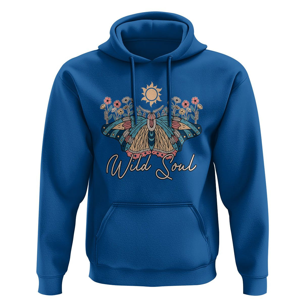 Spiritual Moth Hoodie Wild Soul Vintage Floral TS02 Royal Blue Print Your Wear