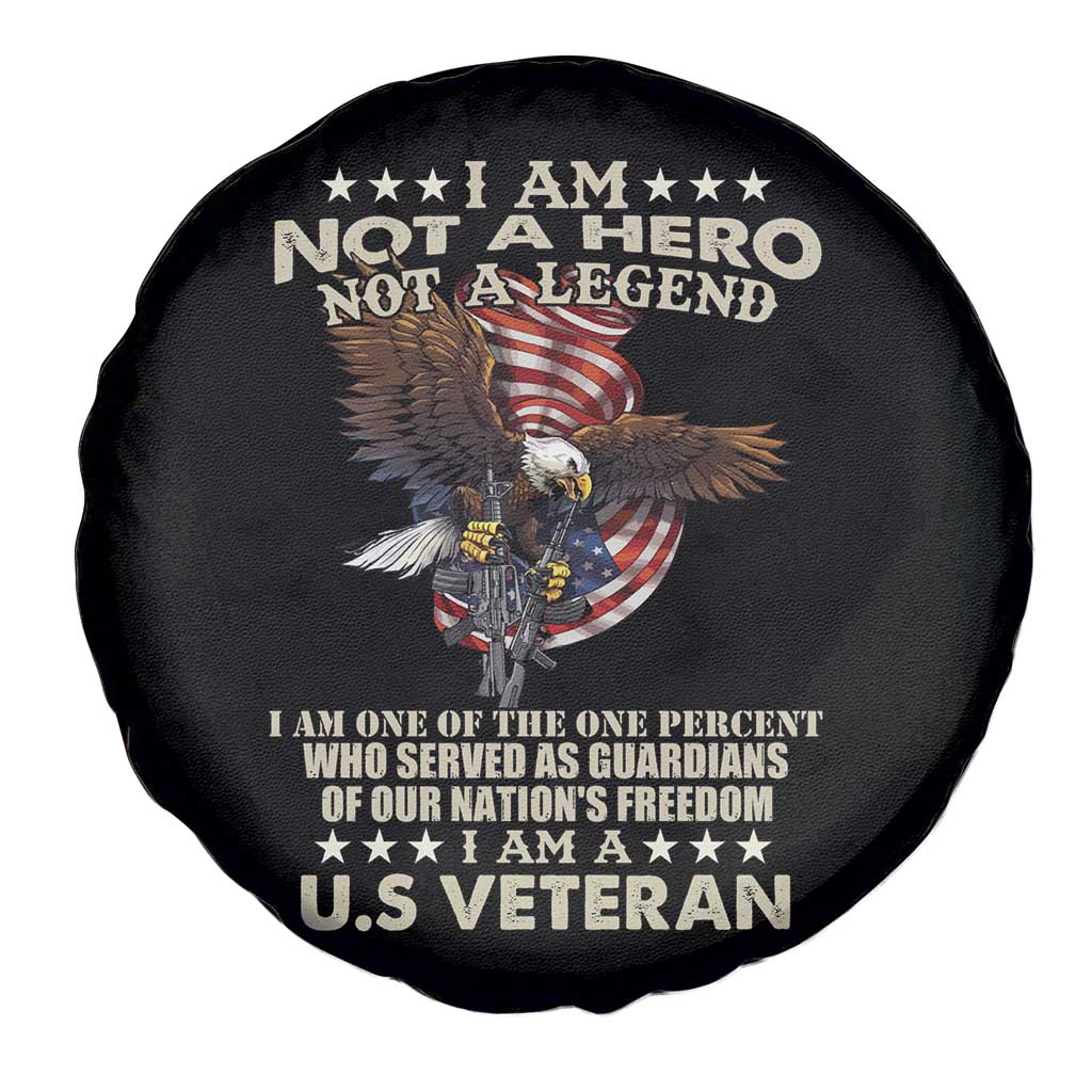 American Veteran Spare Tire Cover I Am Not A Hero Or Legend Bald Eagle TS02 Print Your Wear
