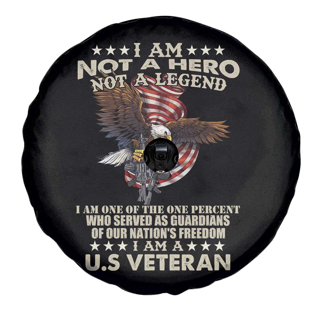 American Veteran Spare Tire Cover I Am Not A Hero Or Legend Bald Eagle TS02 Print Your Wear