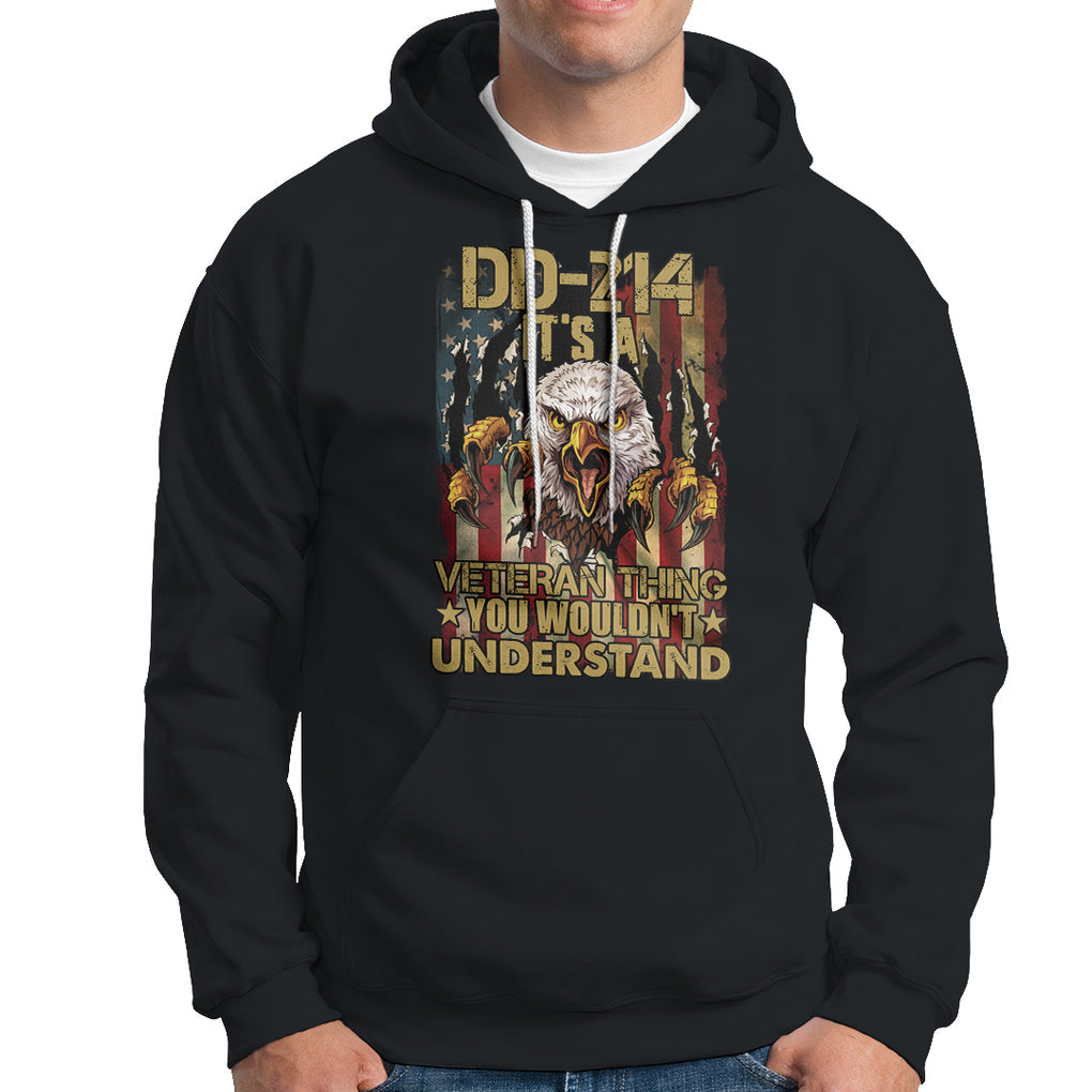 DD-214 It's A Veteran Thing You Wouldn't Understand US Flag Bald Eagle Hoodie TS02 Printyourwear