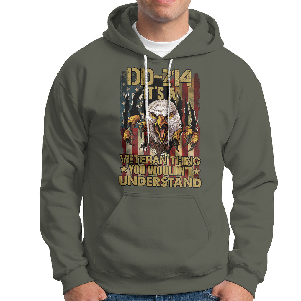 DD-214 It's A Veteran Thing You Wouldn't Understand US Flag Bald Eagle Hoodie TS02 Printyourwear