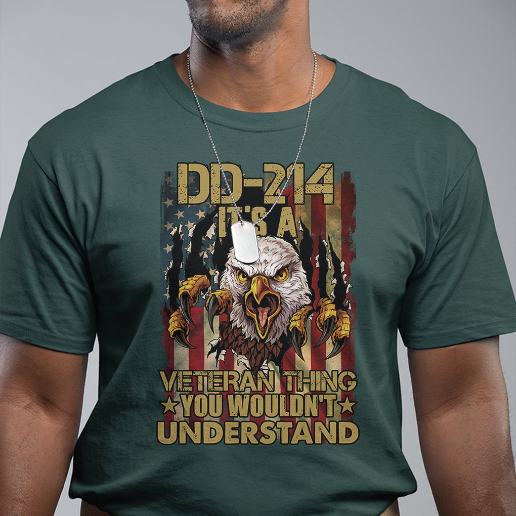 DD-214 It's A Veteran Thing You Wouldn't Understand US Flag Bald Eagle T Shirt TS02 Printyourwear