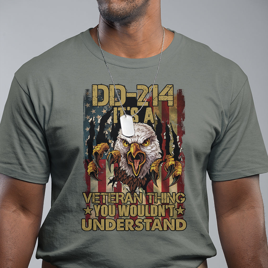 DD-214 It's A Veteran Thing You Wouldn't Understand US Flag Bald Eagle T Shirt TS02 Printyourwear