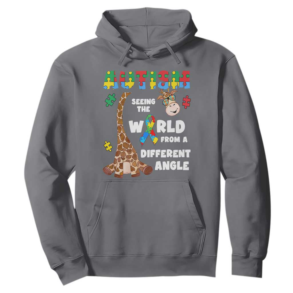 Autism Giraffe Hoodie Seeing The World From A Different Angle Puzzle Pieces TS02 Charcoal Printyourwear
