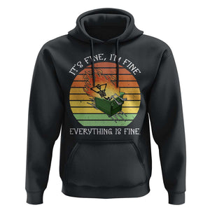 Dumpster Fire Skeleton Hoodie It's Fine I'm Fine Everything Is Fine TS02 Black Print Your Wear