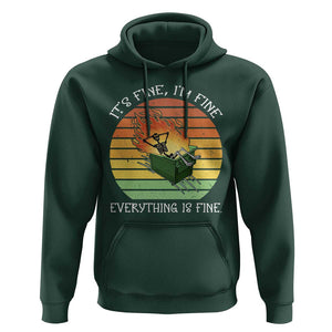 Dumpster Fire Skeleton Hoodie It's Fine I'm Fine Everything Is Fine TS02 Dark Forest Green Print Your Wear