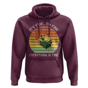 Dumpster Fire Skeleton Hoodie It's Fine I'm Fine Everything Is Fine TS02 Maroon Print Your Wear
