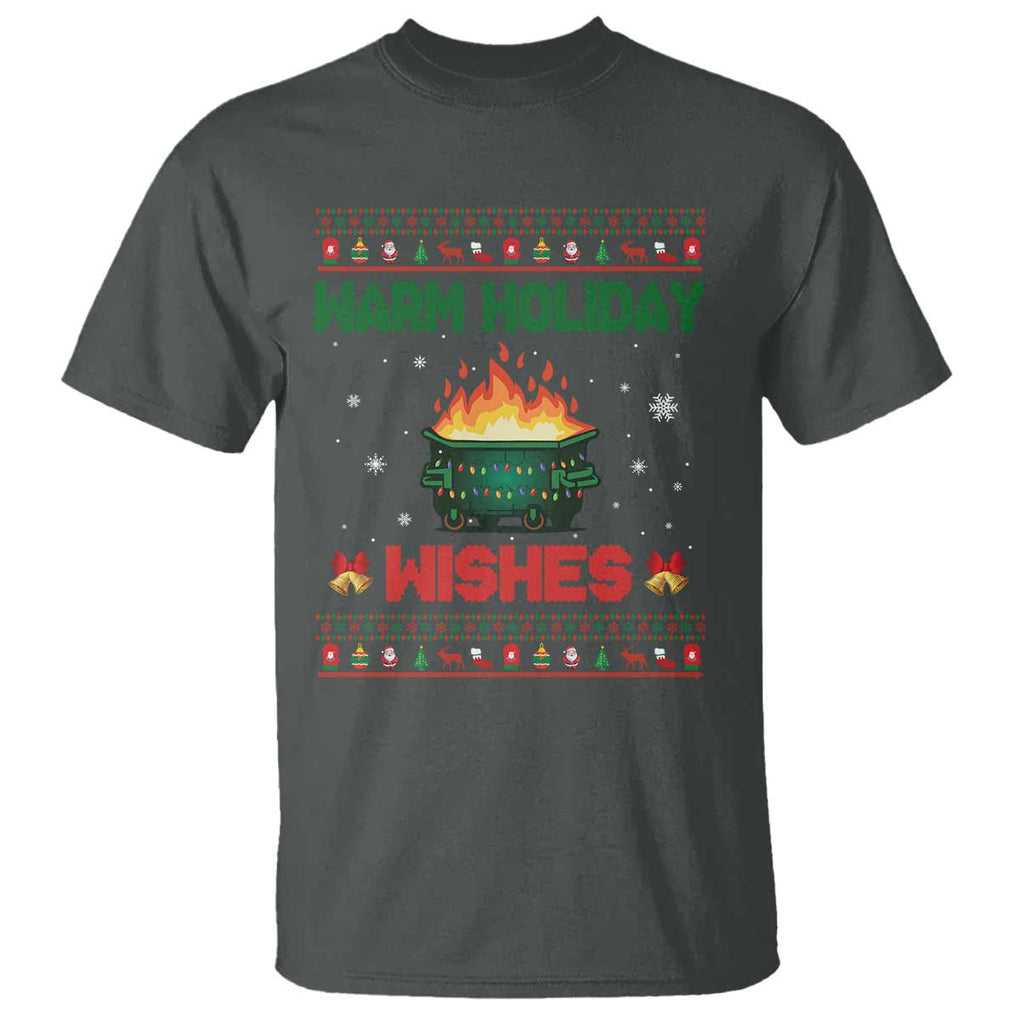 Christmas Dumpster Fire T Shirt Warm Holiday Wishes TS02 Dark Heather Print Your Wear
