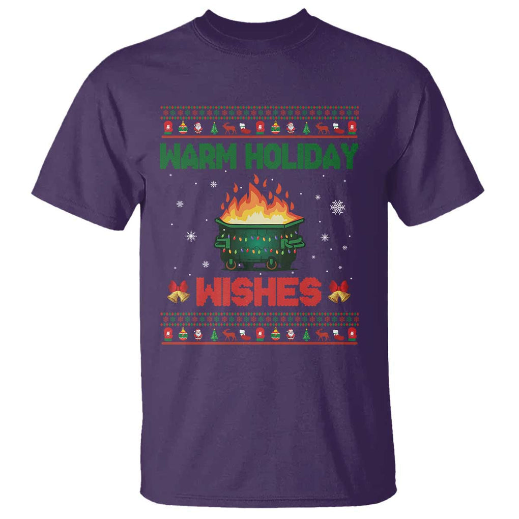Christmas Dumpster Fire T Shirt Warm Holiday Wishes TS02 Purple Print Your Wear
