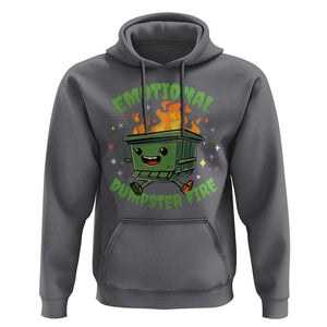 Emotional Dumpster Fire Hoodie Funny Mental Health Retro Groovy TS02 Charcoal Print Your Wear