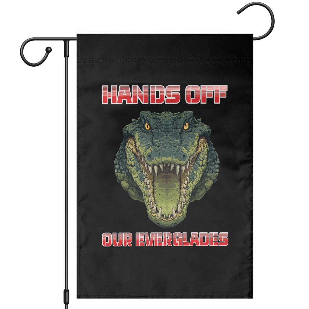 Hands Off Our Everglades Garden Flag Fierce Alligator Protest TS02 Black Print Your Wear