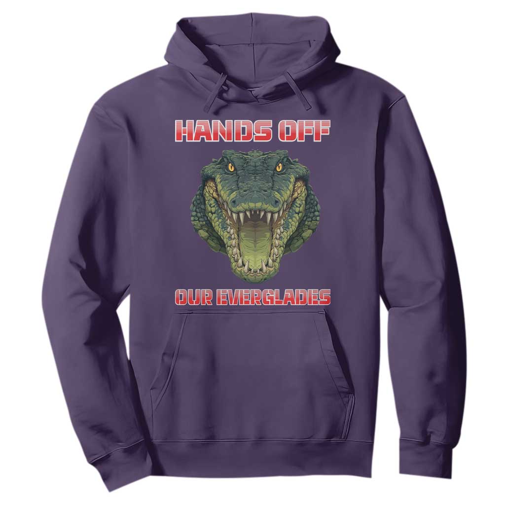 Hands Off Our Everglades Hoodie Fierce Alligator Protest TS02 Purple Print Your Wear