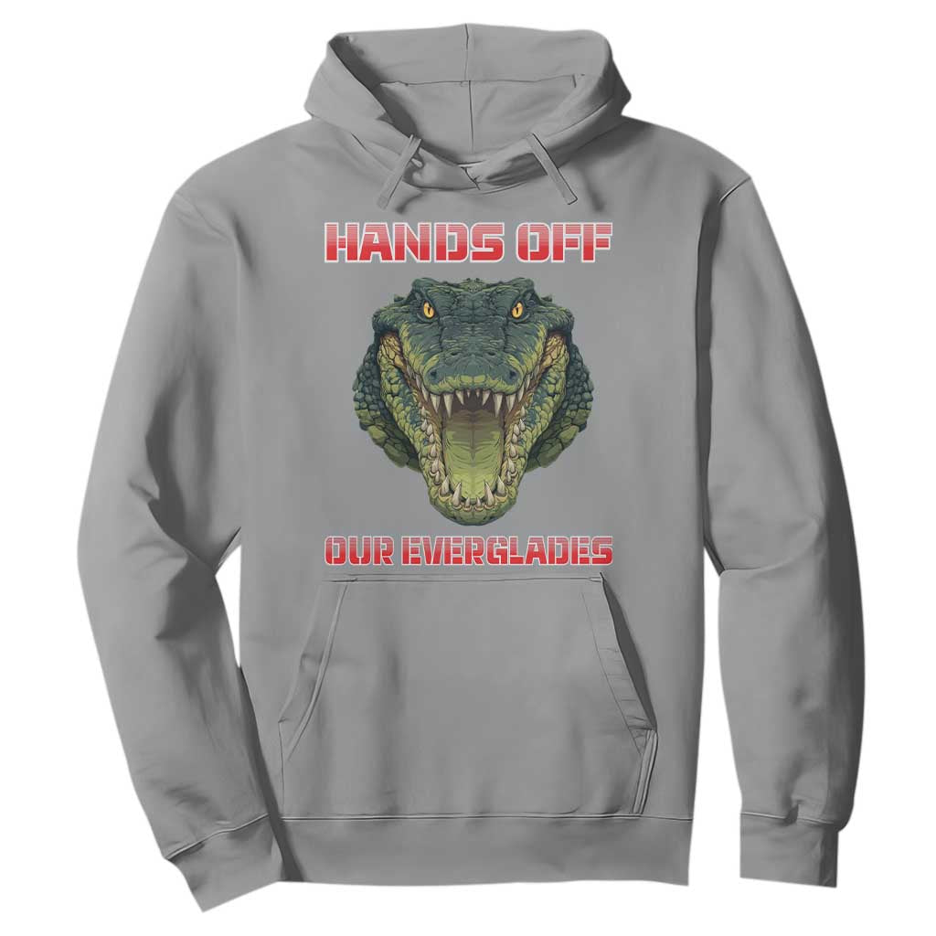 Hands Off Our Everglades Hoodie Fierce Alligator Protest TS02 Sport Gray Print Your Wear