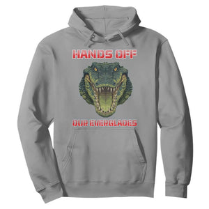 Hands Off Our Everglades Hoodie Fierce Alligator Protest TS02 Sport Gray Print Your Wear