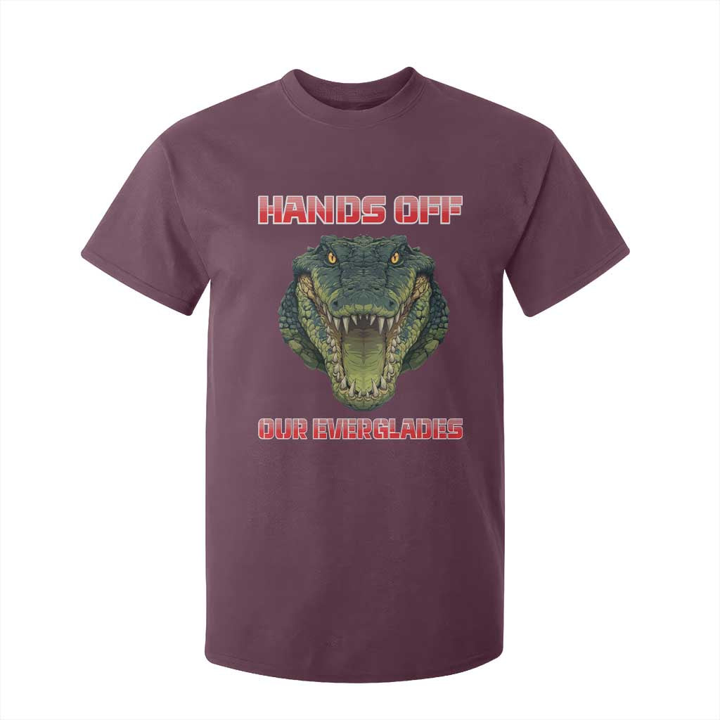 Hands Off Our Everglades T Shirt For Kid Fierce Alligator Protest TS02 Maroon Print Your Wear