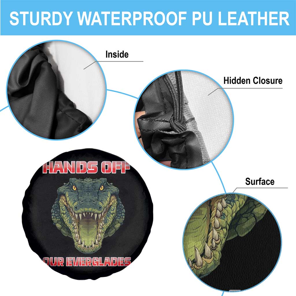 Hands Off Our Everglades Spare Tire Cover Fierce Alligator Protest TS02 Print Your Wear