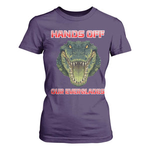 Hands Off Our Everglades T Shirt For Women Fierce Alligator Protest TS02 Purple Print Your Wear