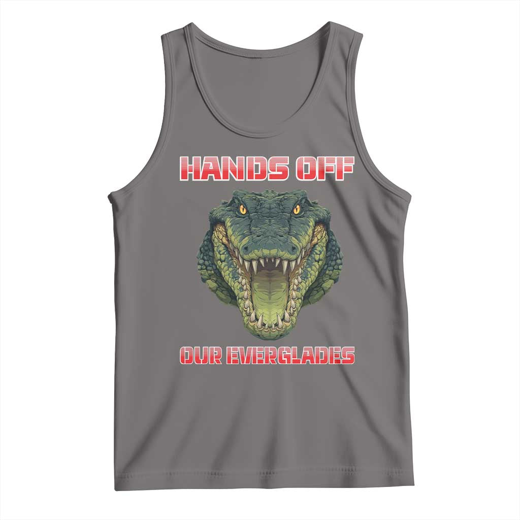 Hands Off Our Everglades Tank Top Fierce Alligator Protest TS02 Deep Heather Print Your Wear
