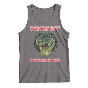 Hands Off Our Everglades Tank Top Fierce Alligator Protest TS02 Deep Heather Print Your Wear