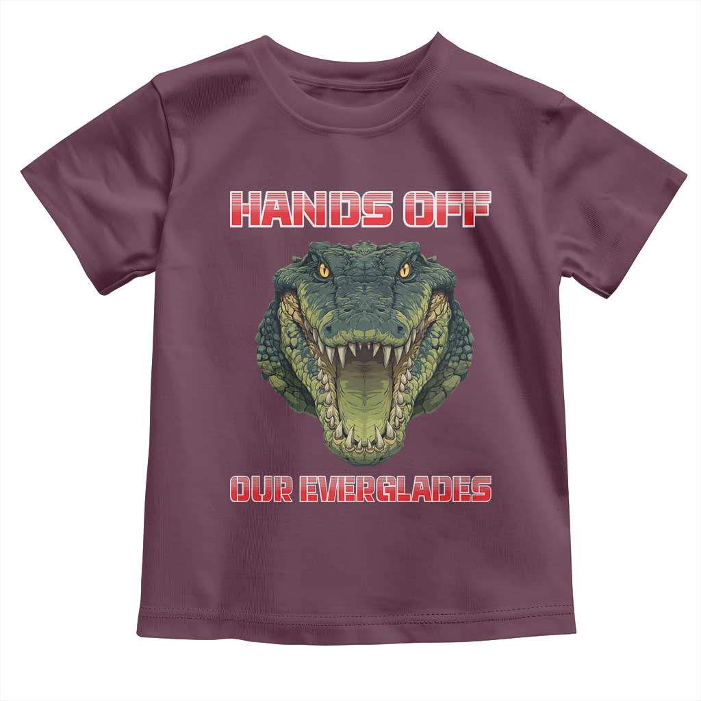 Hands Off Our Everglades Toddler T Shirt Fierce Alligator Protest TS02 Maroon Print Your Wear