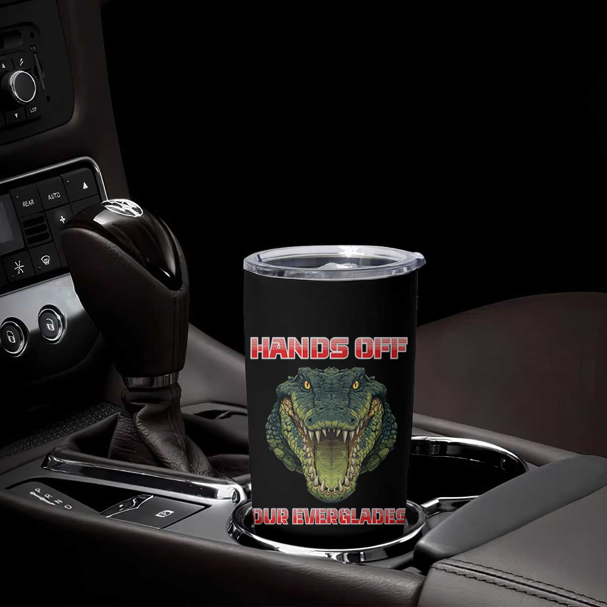 Hands Off Our Everglades Tumbler Cup Fierce Alligator Protest TS02 Print Your Wear