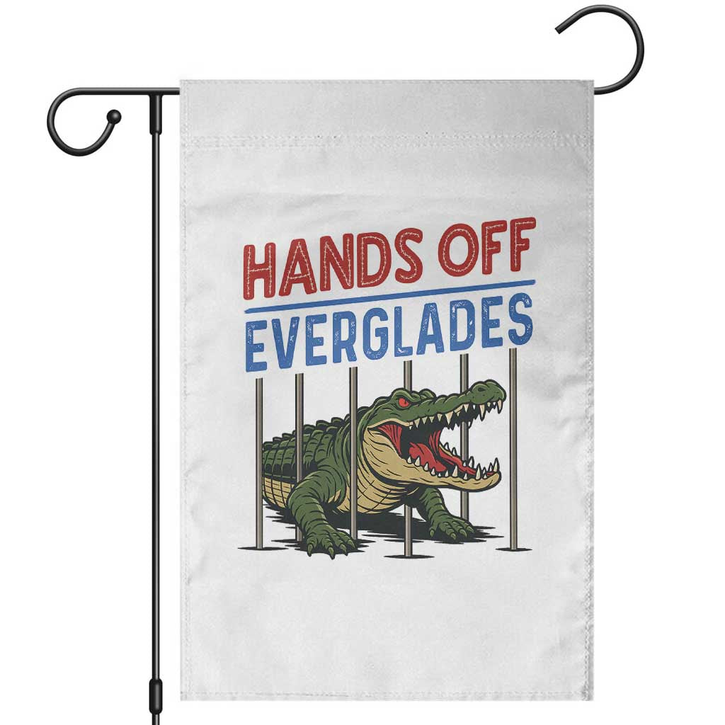 Hands Off Everglades Garden Flag Alligator Protest TS02 White Print Your Wear