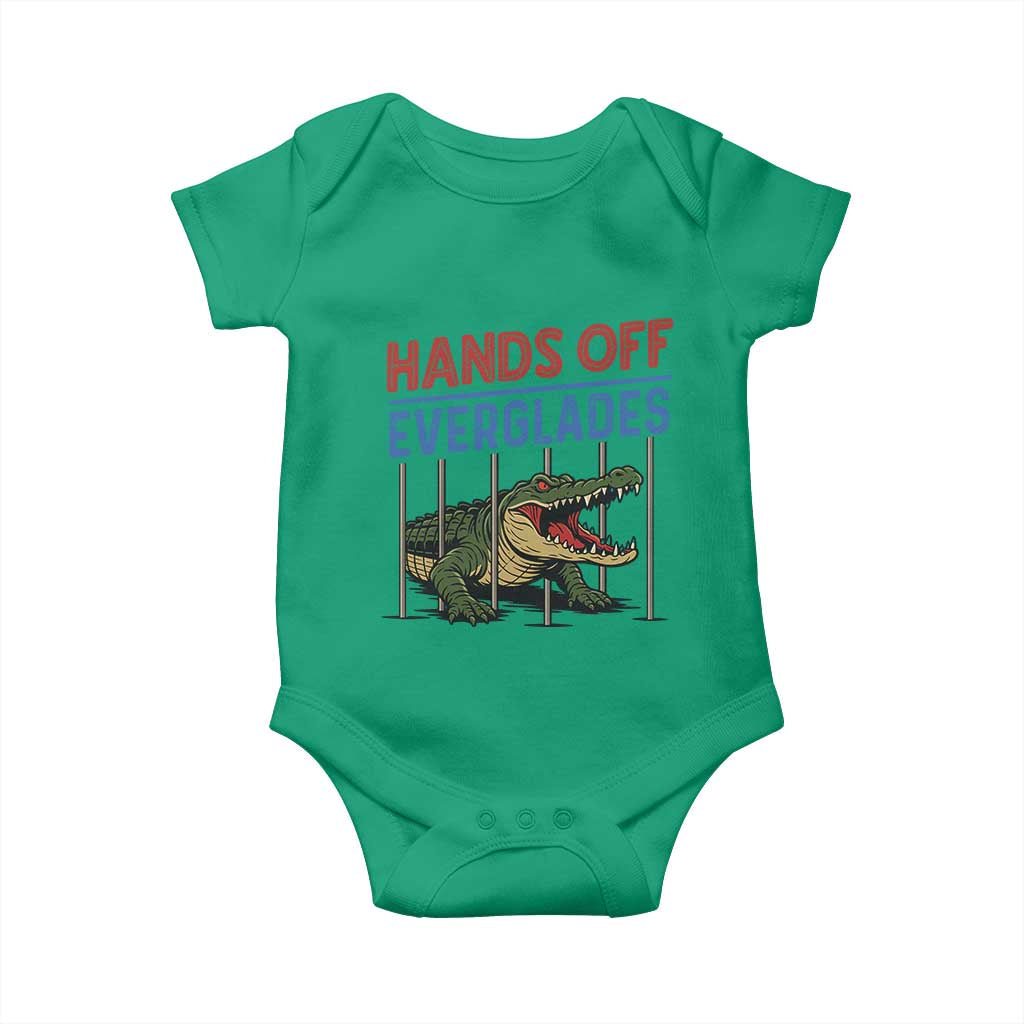 Hands Off Everglades Baby Onesie Alligator Protest TS02 Irish Green Print Your Wear