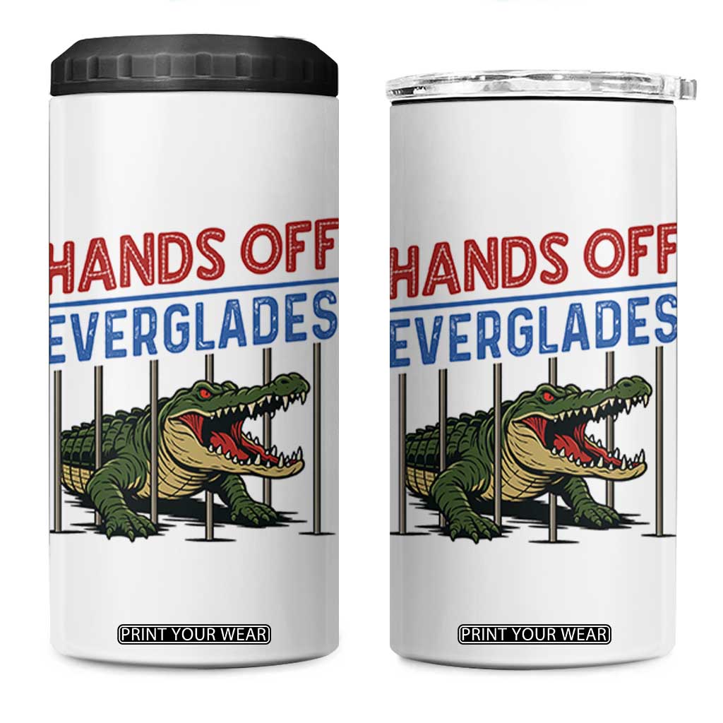 Hands Off Everglades 4 in 1 Can Cooler Tumbler Alligator Protest TS02 One Size: 16 oz White Print Your Wear