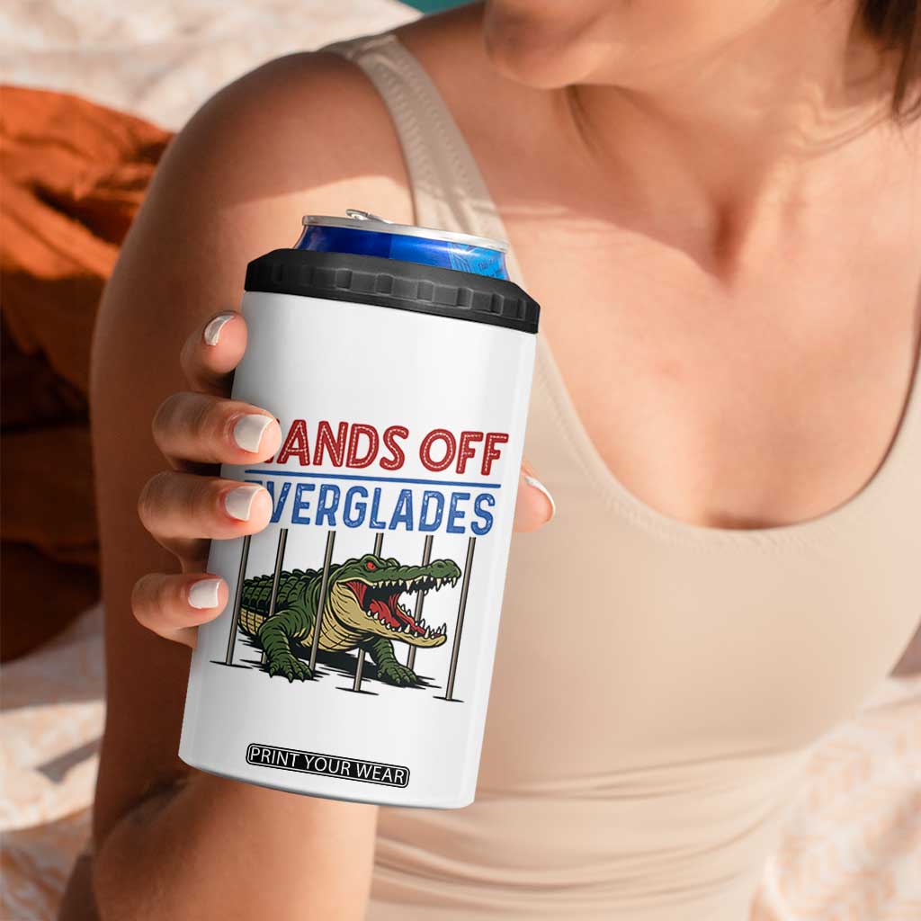 Hands Off Everglades 4 in 1 Can Cooler Tumbler Alligator Protest TS02 Print Your Wear