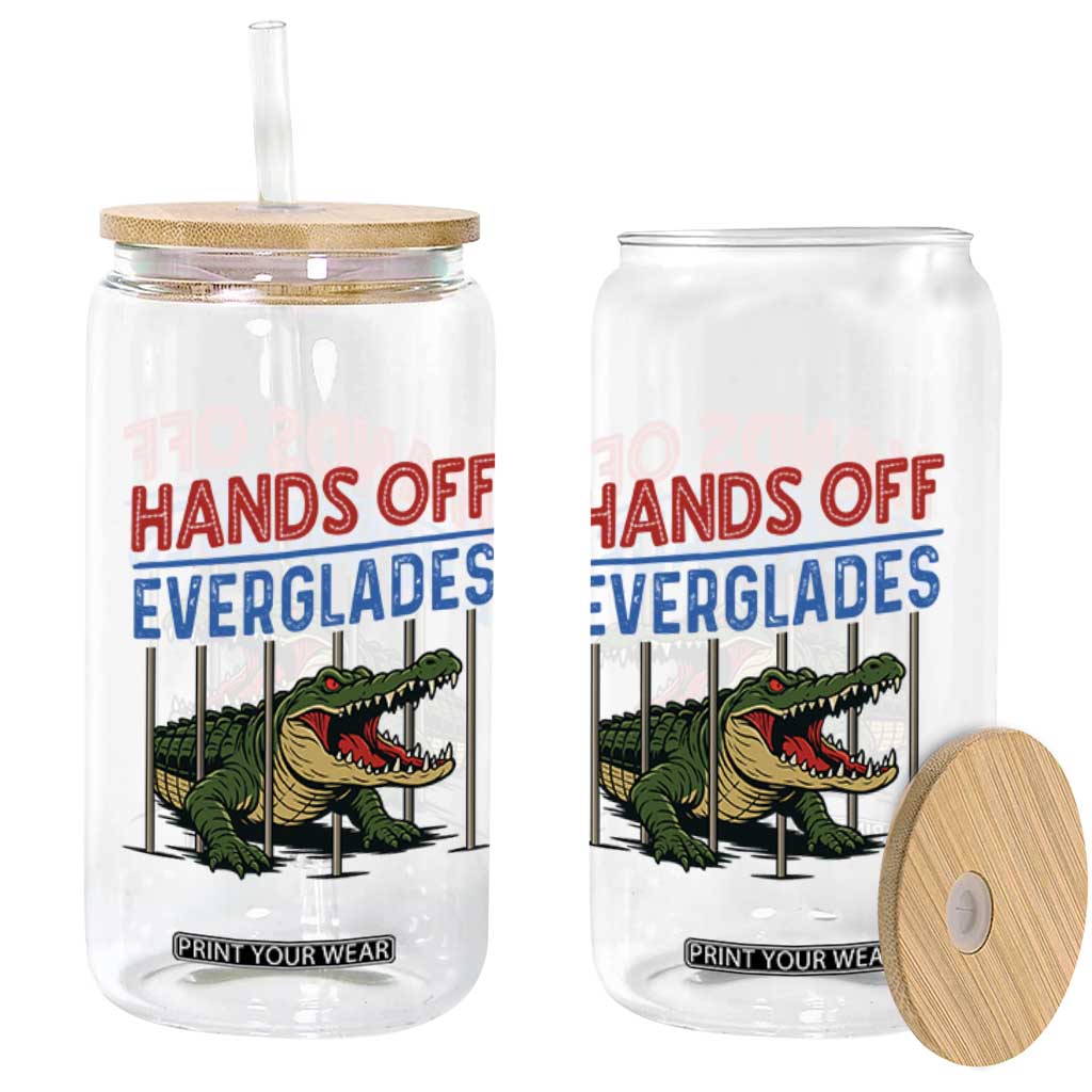 Hands Off Everglades Glass Can Alligator Protest TS02 Print Your Wear