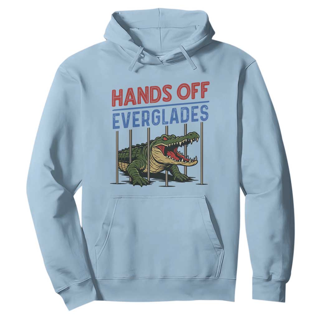 Hands Off Everglades Hoodie Alligator Protest TS02 Light Blue Print Your Wear