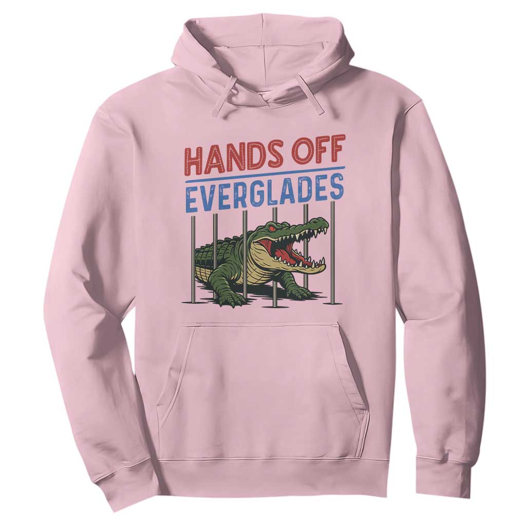 Hands Off Everglades Hoodie Alligator Protest TS02 Light Pink Print Your Wear