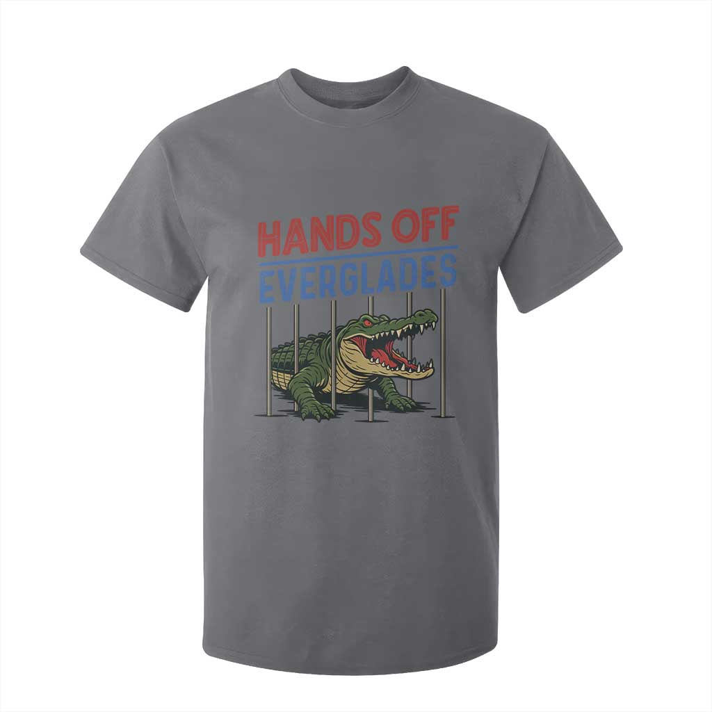 Hands Off Everglades T Shirt For Kid Alligator Protest TS02 Charcoal Print Your Wear