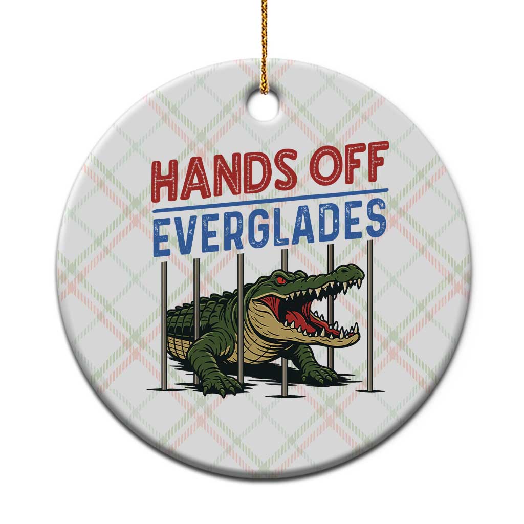 Hands Off Everglades Ceramic Ornament Alligator Protest TS02 1pc Christmas Plaid Print Your Wear