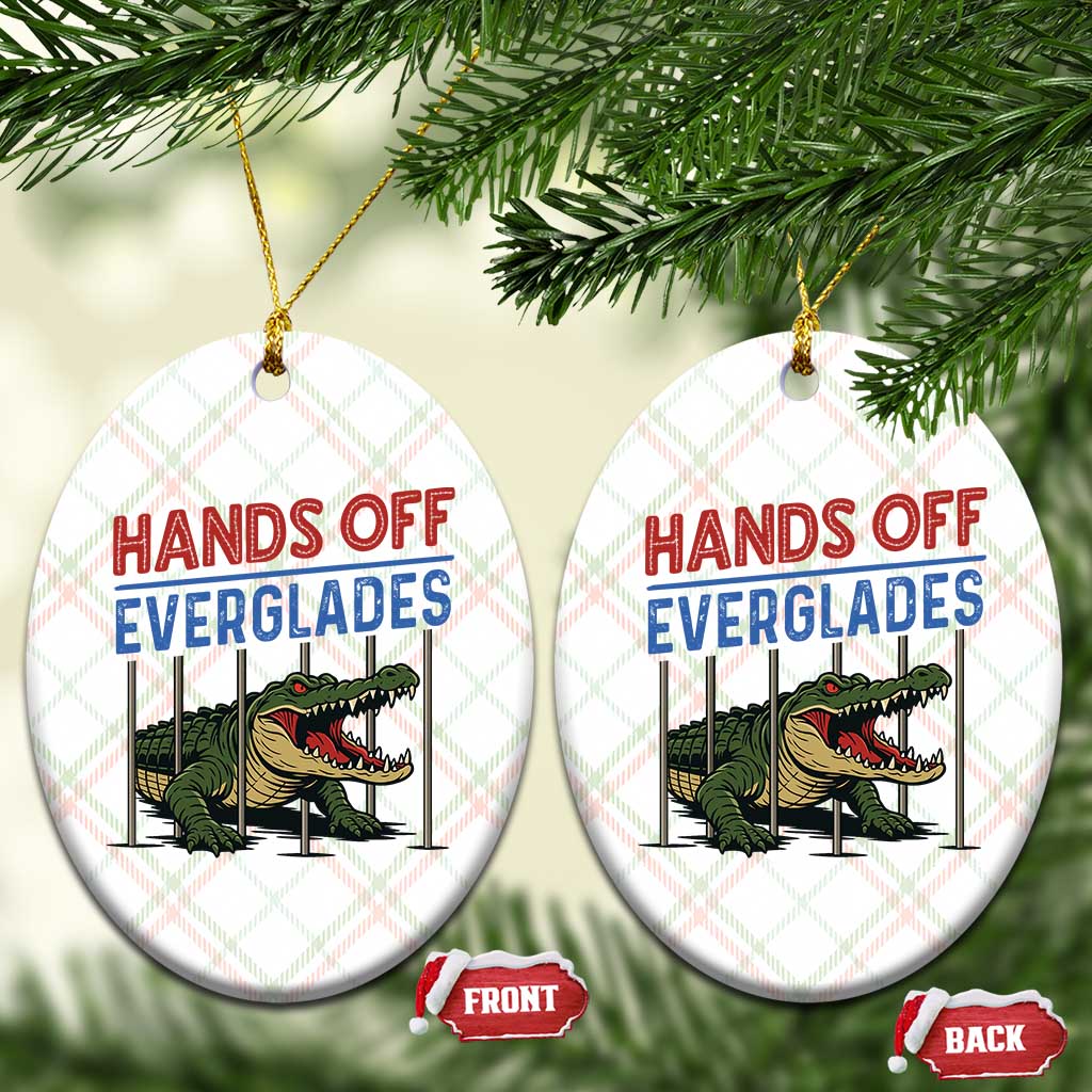 Hands Off Everglades Ceramic Ornament Alligator Protest TS02 Print Your Wear