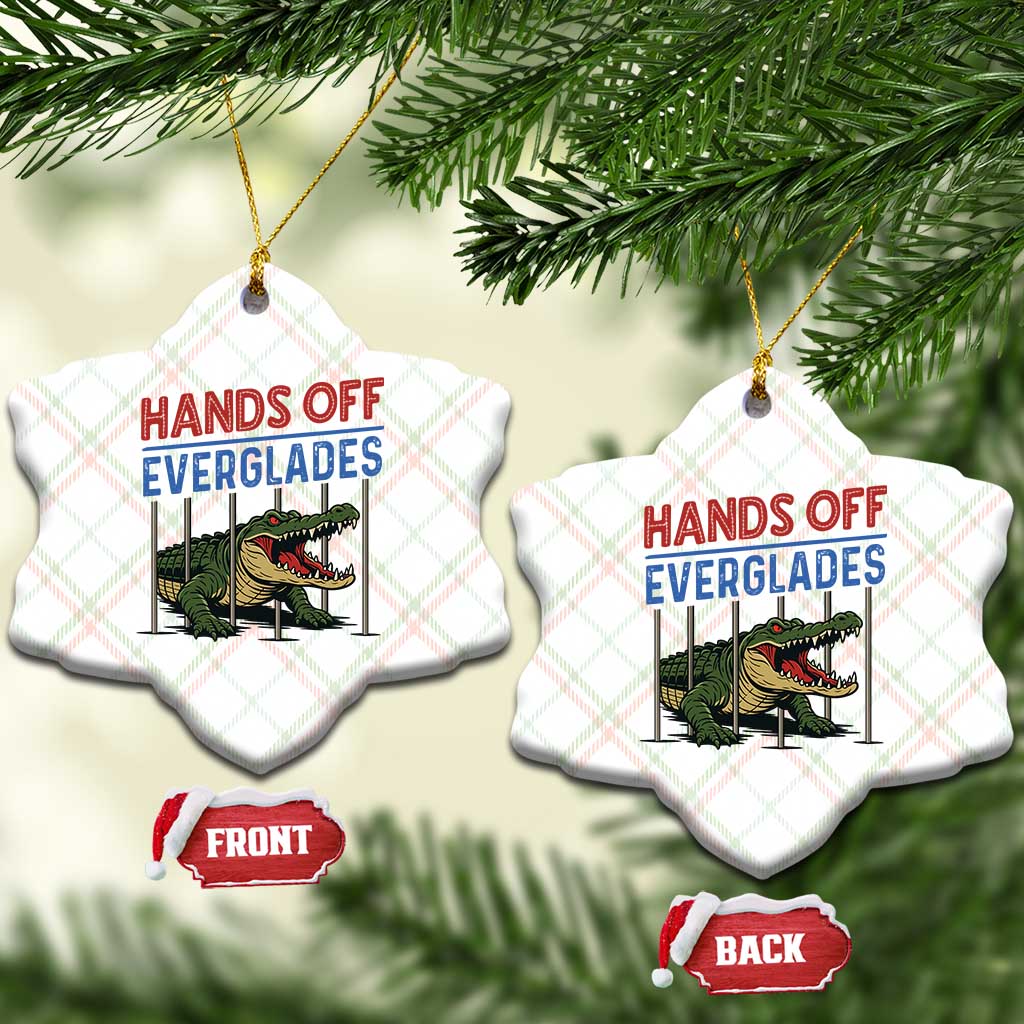 Hands Off Everglades Ceramic Ornament Alligator Protest TS02 Print Your Wear