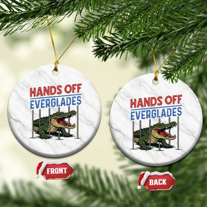 Hands Off Everglades Ceramic Ornament Alligator Protest TS02 1pc White Marble Print Your Wear