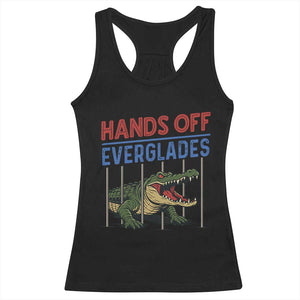 Hands Off Everglades Racerback Tank Top Alligator Protest TS02 Black Print Your Wear
