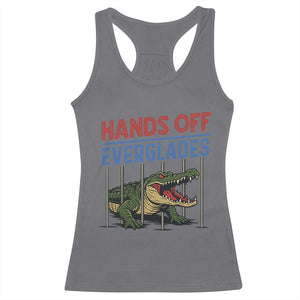 Hands Off Everglades Racerback Tank Top Alligator Protest TS02 Charcoal Print Your Wear