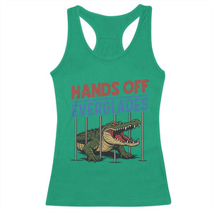 Hands Off Everglades Racerback Tank Top Alligator Protest TS02 Irish Green Print Your Wear