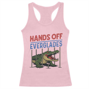 Hands Off Everglades Racerback Tank Top Alligator Protest TS02 Light Pink Print Your Wear