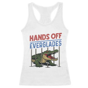 Hands Off Everglades Racerback Tank Top Alligator Protest TS02 White Print Your Wear