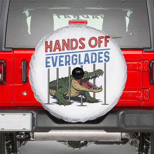 Hands Off Everglades Spare Tire Cover Alligator Protest TS02 White Print Your Wear