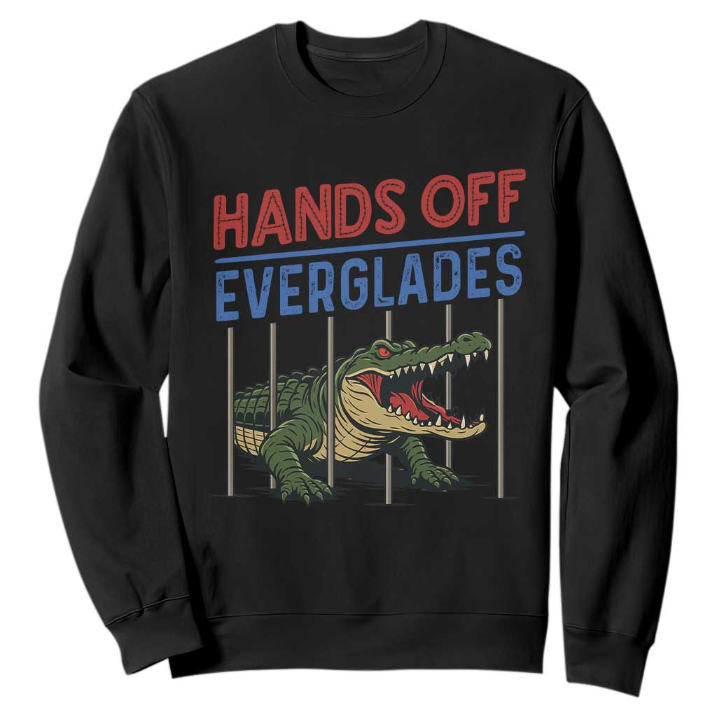 Hands Off Everglades Sweatshirt Alligator Protest TS02 Black Print Your Wear