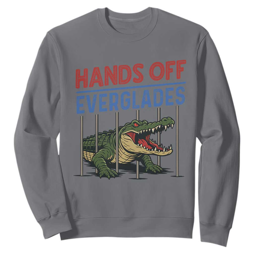 Hands Off Everglades Sweatshirt Alligator Protest TS02 Charcoal Print Your Wear