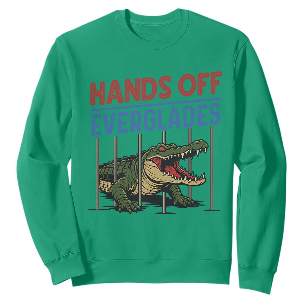 Hands Off Everglades Sweatshirt Alligator Protest TS02 Irish Green Print Your Wear