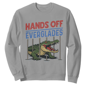 Hands Off Everglades Sweatshirt Alligator Protest TS02 Sport Gray Print Your Wear