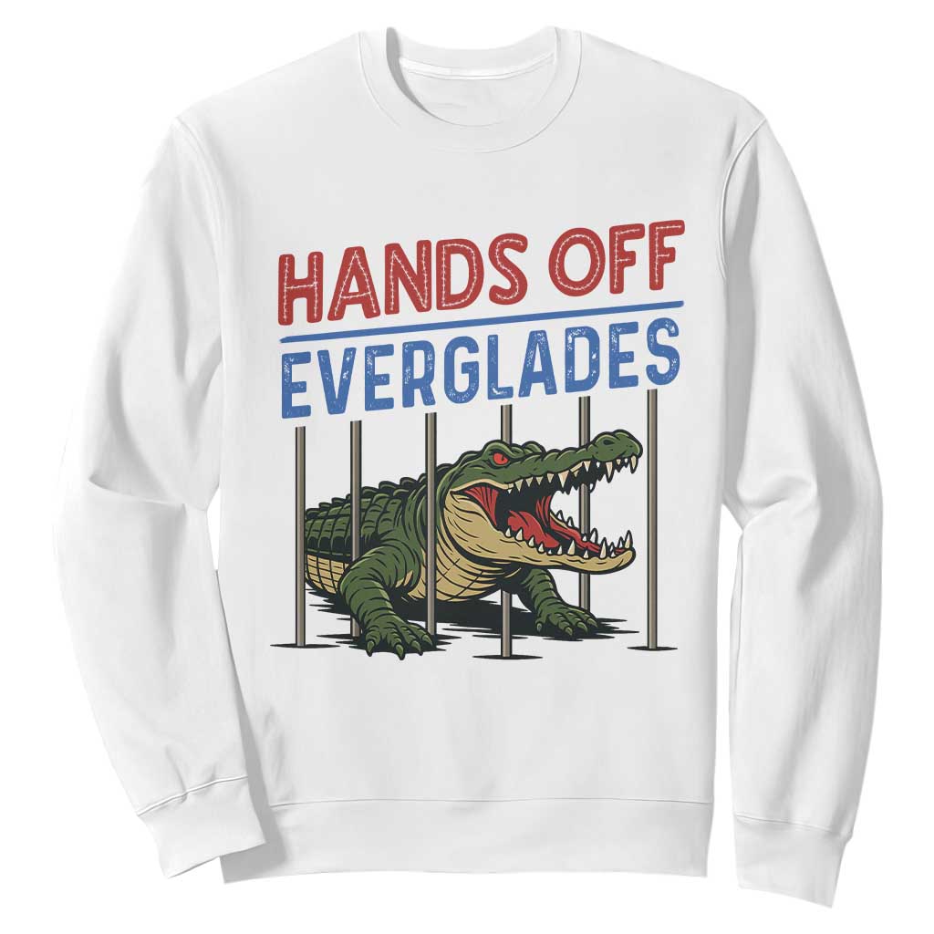Hands Off Everglades Sweatshirt Alligator Protest TS02 White Print Your Wear