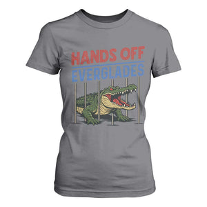 Hands Off Everglades T Shirt For Women Alligator Protest TS02 Charcoal Print Your Wear